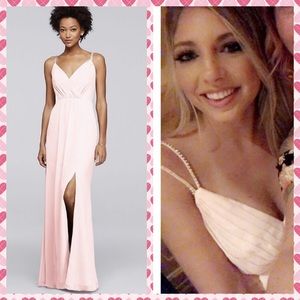 Bridesmaid dress the color’s Petal, David’s Bridal